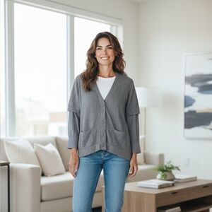 Brunello Cucinelli Dark Gray Women's Cardigan - Casual Wear - Office - Size XL